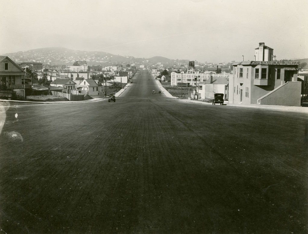 Bayshore Highway north from Wheat Street, 1929