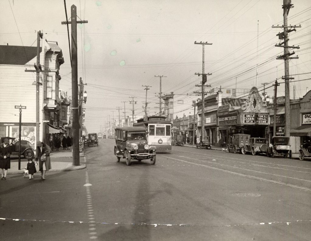 Mission Street at Ocean Avenue in Excelsior District, 1929
