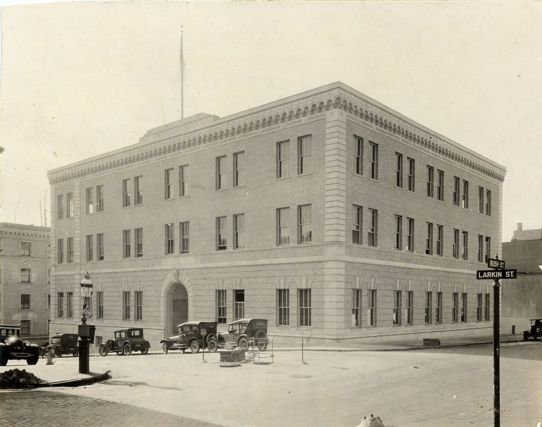 Pacific Telephone & Telegraph Company building at Bush and Larkin streets, 1928