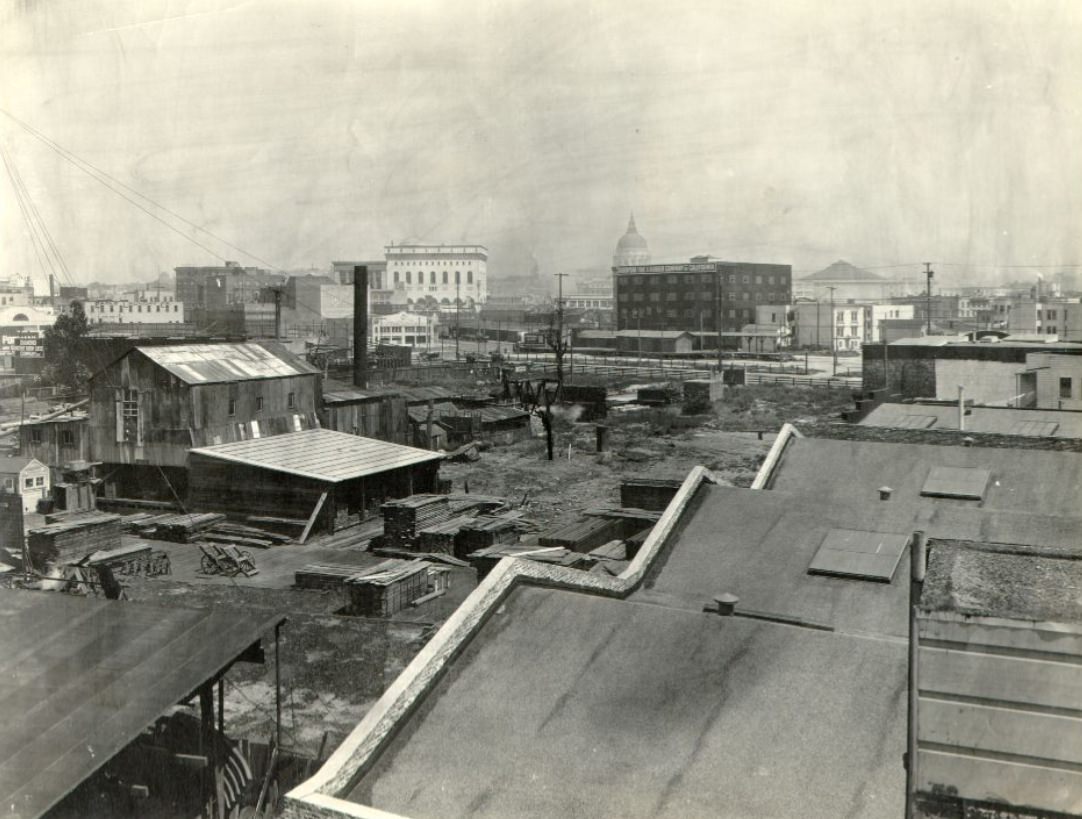 Proposed Route of Way Van Ness Avenue Extension from Roof near Howard and 13th Street, 1921