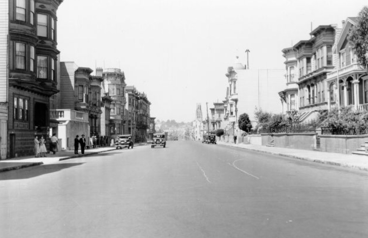 Bush Street between Buchanan and Webster, 1932