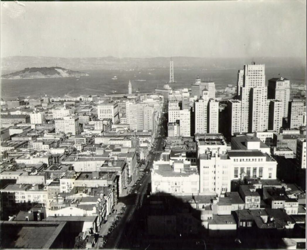 View of downtown from Mark Hopkins hotel, 1934