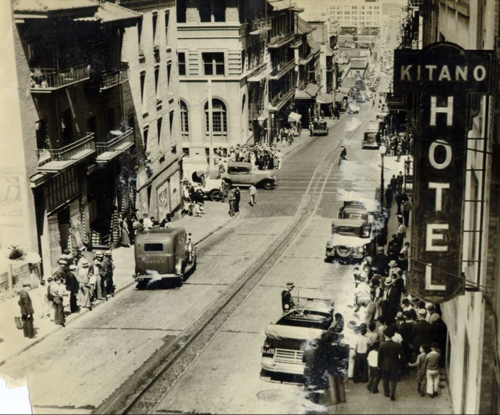 View of Chinatown from Clay Street hill, 1935