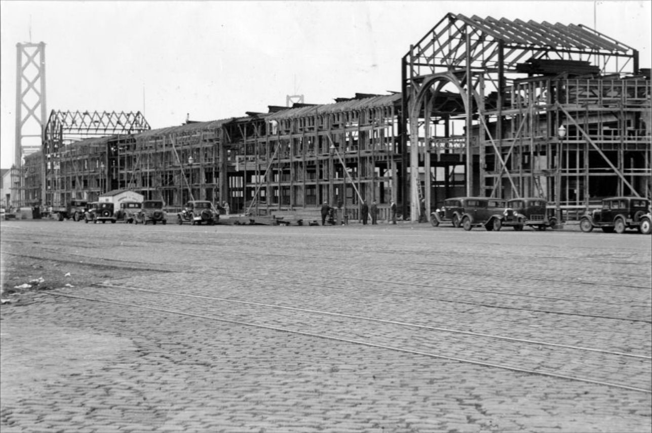 Piers 42, 38, and 40 being constructed, 1935