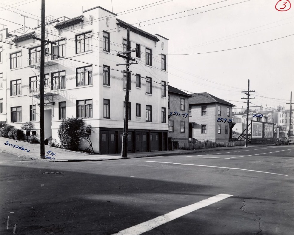 Southwest corner of Lombard and Divisadero streets, 1939