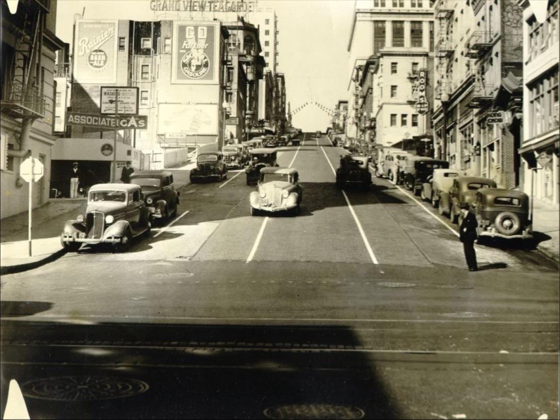 Pine Street at Grant Avenue, 1937