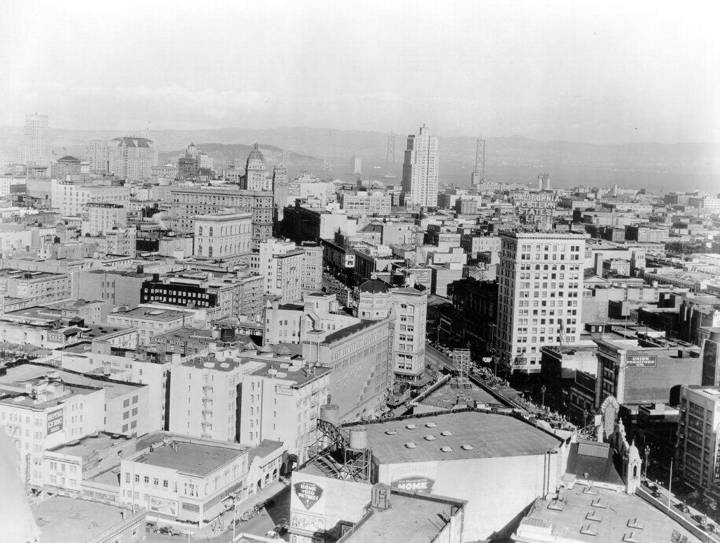 View of San Francisco from Empire Hotel, looking east, 1935