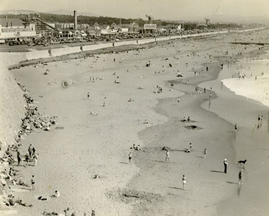 Sunbathers at Ocean Beach in the 1930s