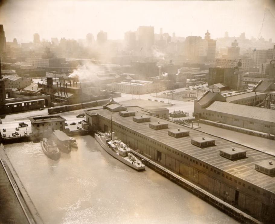 View of the waterfront, 1938