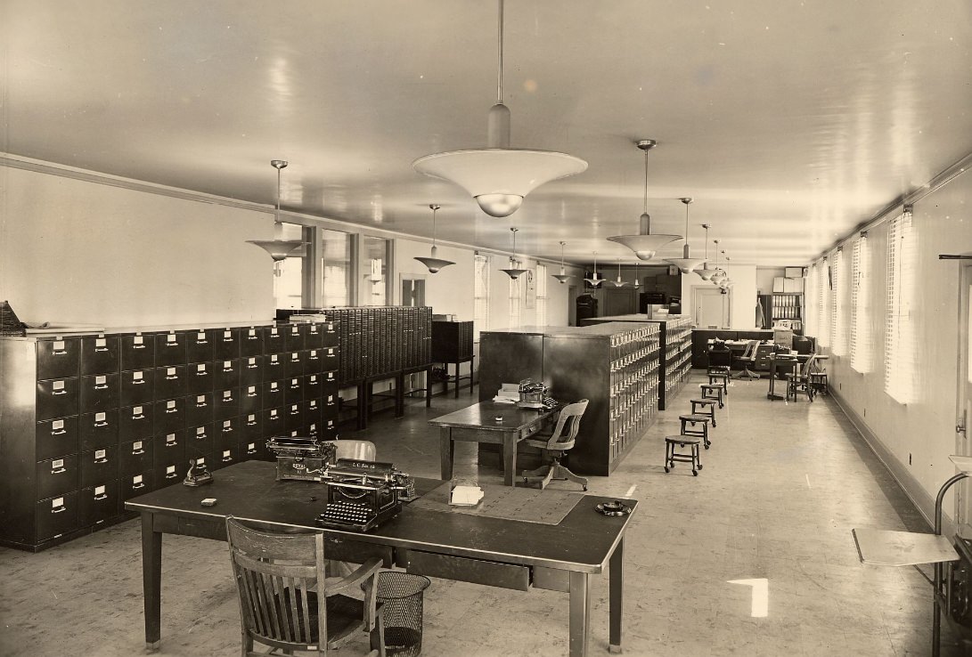 Identification Bureau in Old Hall of Justice, 1939