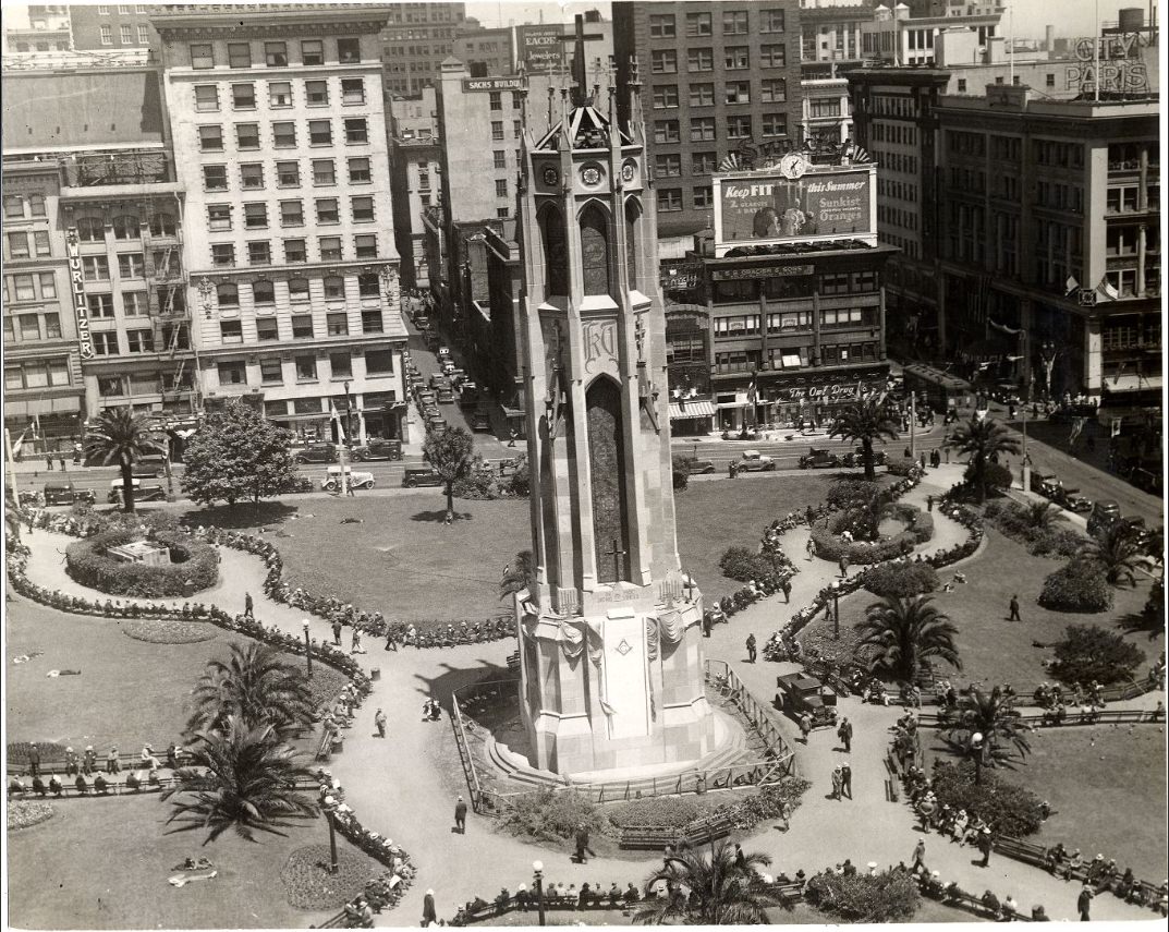 Cathedral monument in Union Square for the Knight Templar Conclave, July 1934