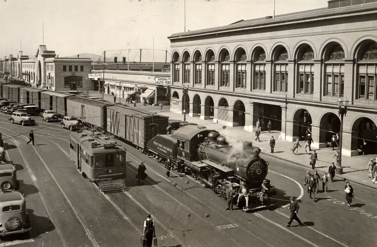 State Belt Railroad of California at Embarcadero, 1938