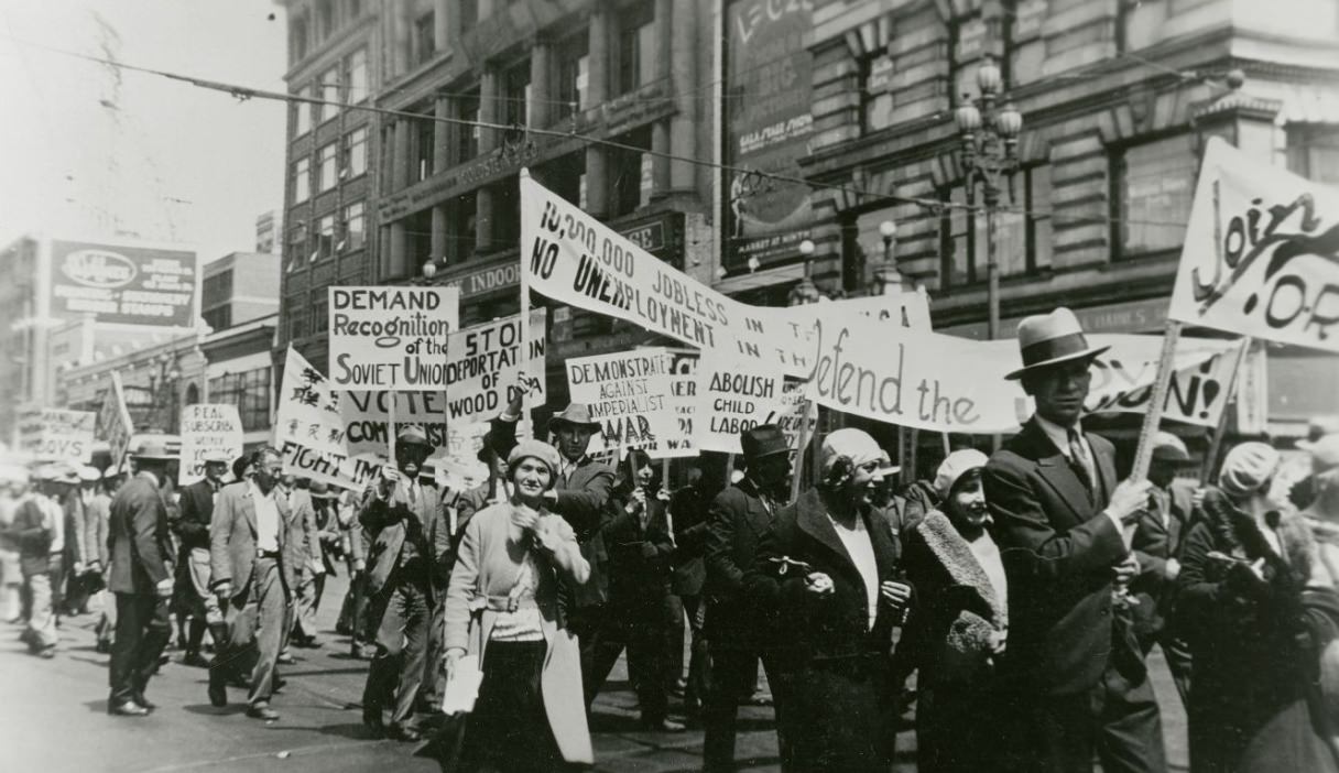 San Francisco Labor rally down Market Street, 1930s