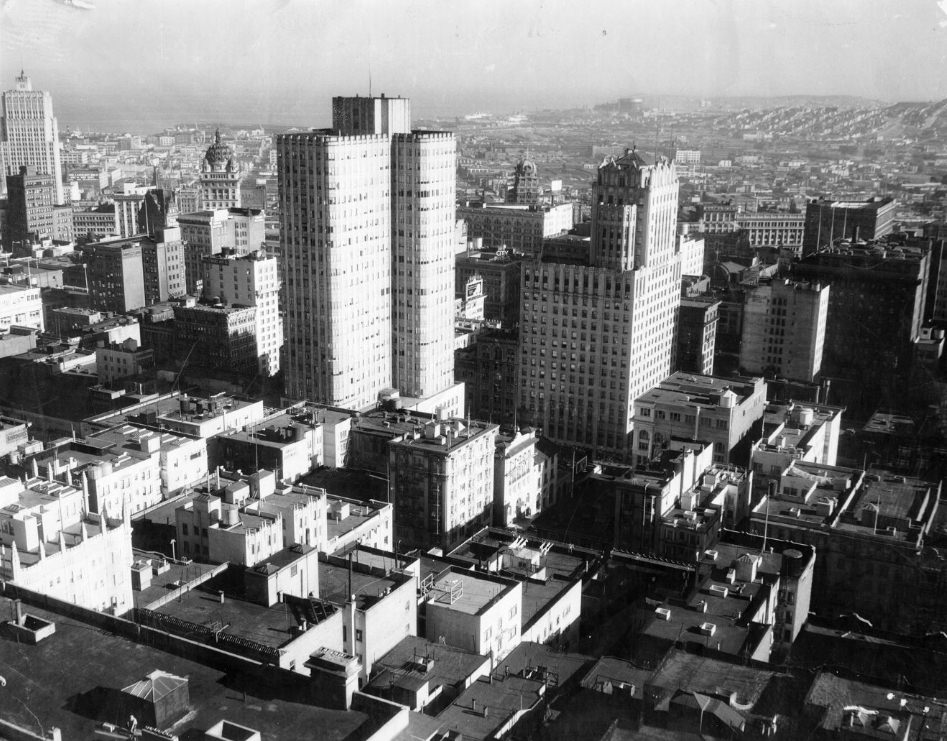 View of San Francisco from Mark Hopkins Hotel, 1934