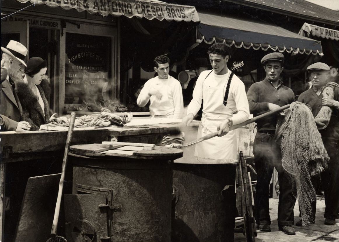 Crab stand at Fisherman's Wharf, 1946