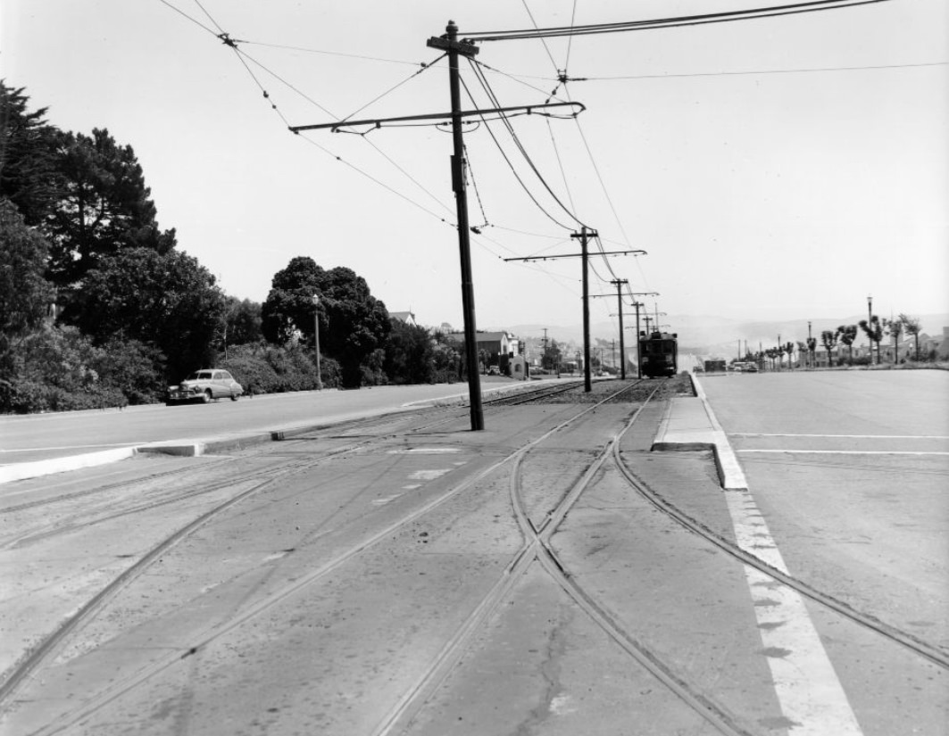 South along Junipero Serra Boulevard, 1948