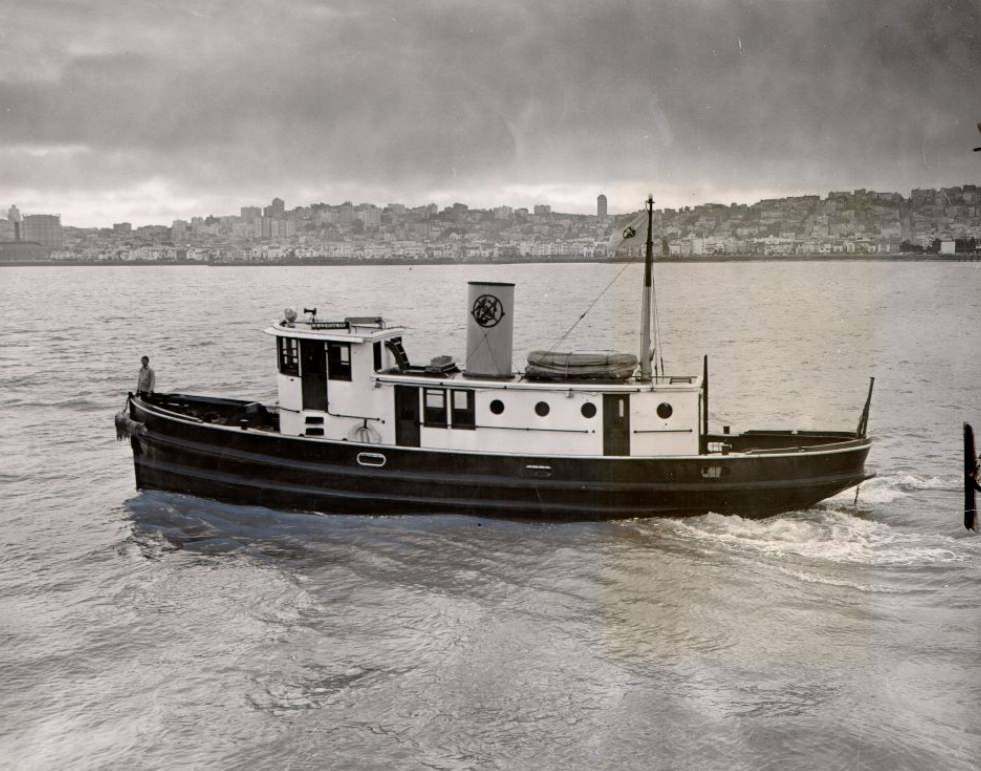 U.S. Public Health Service boarding the "William Wightman" in San Francisco Bay, 1948