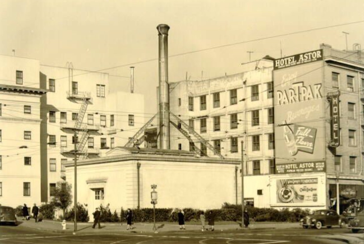 Civic Center district on McAllister Street, 1945