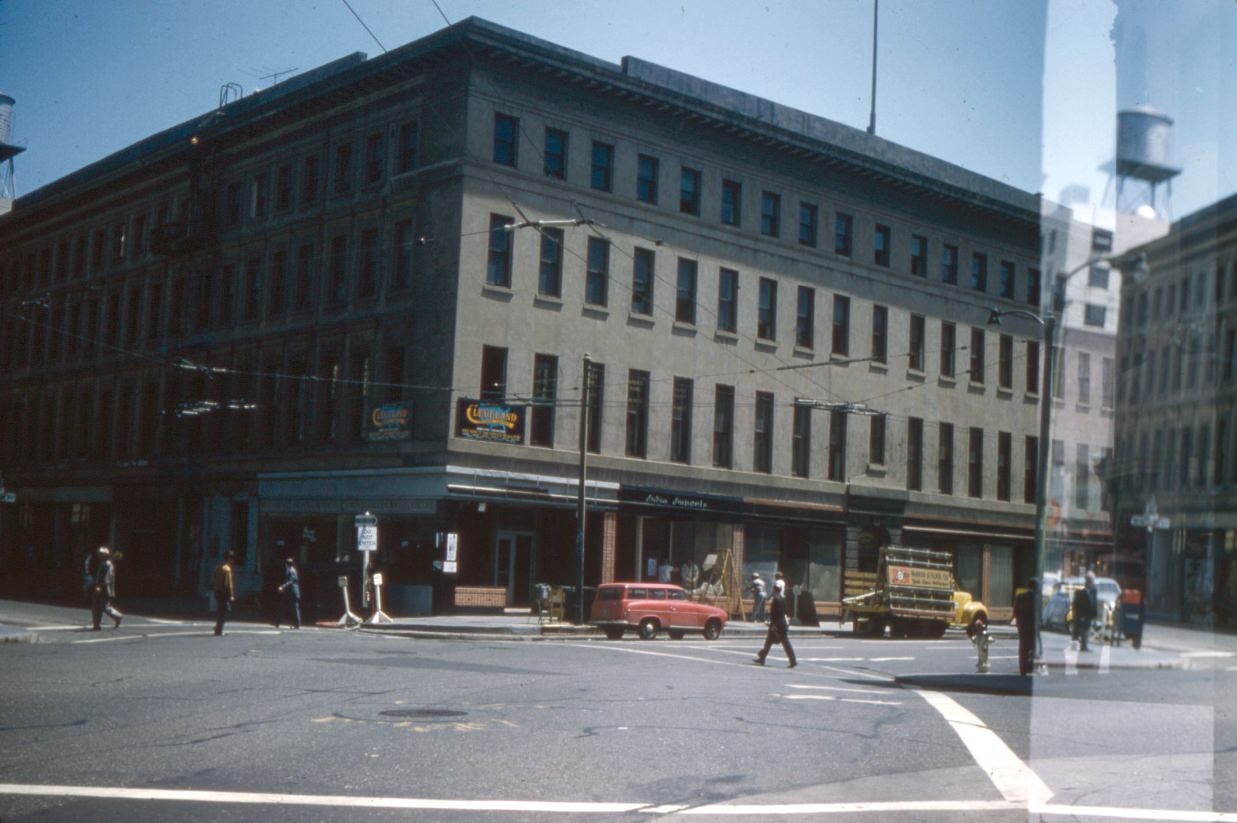 The Montgomery Block before its demolition, circa 1950s.