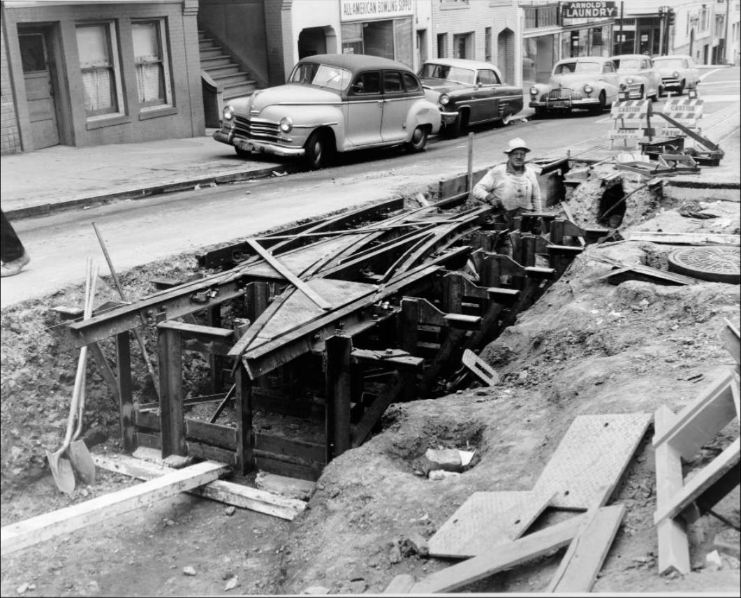 Hyde Street between Jackson and Pacific, northern view, 1957.