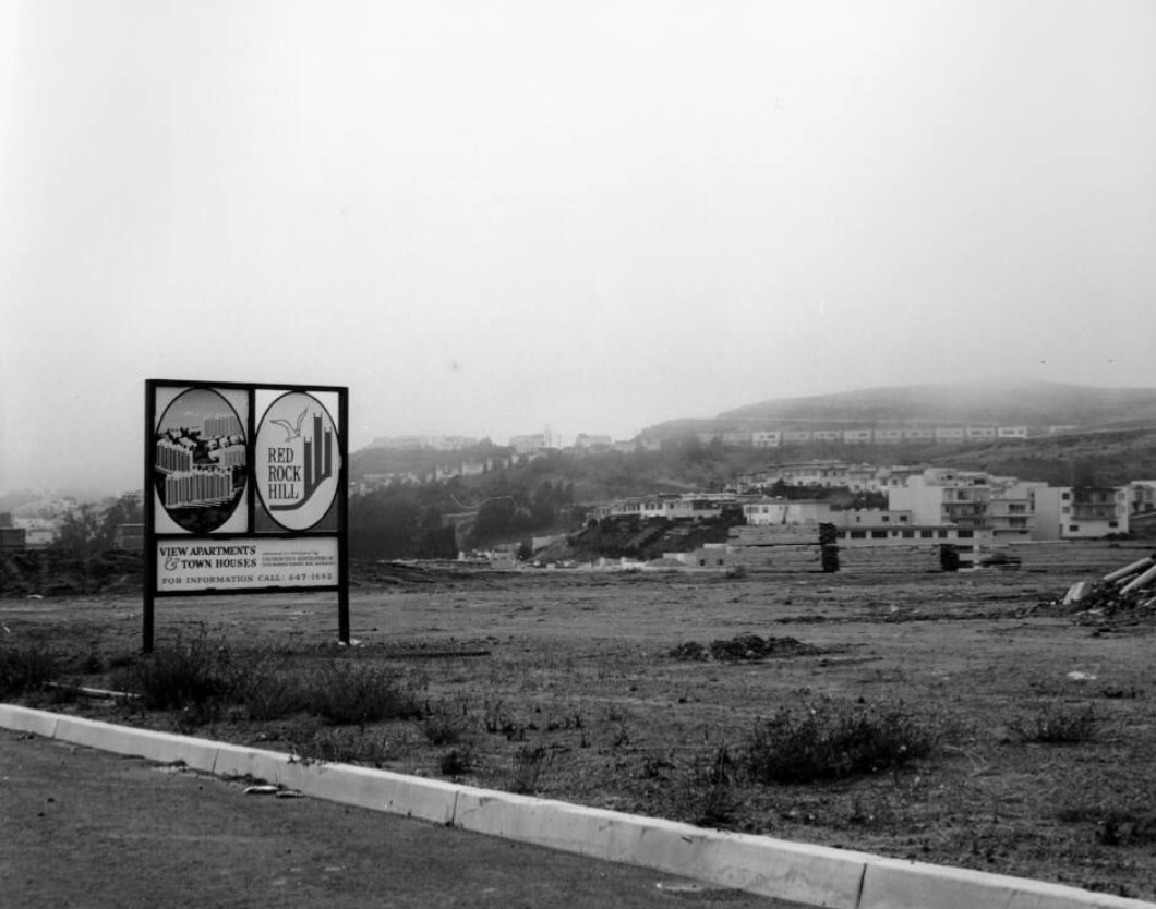 Construction site in Diamond Heights district, 1963.