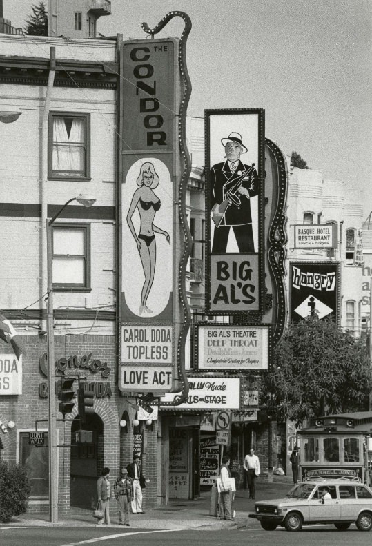 Entrance to The Condor nightclub on Broadway, 1960