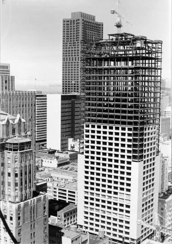 View northeast from St. Francis Tower, 1971.