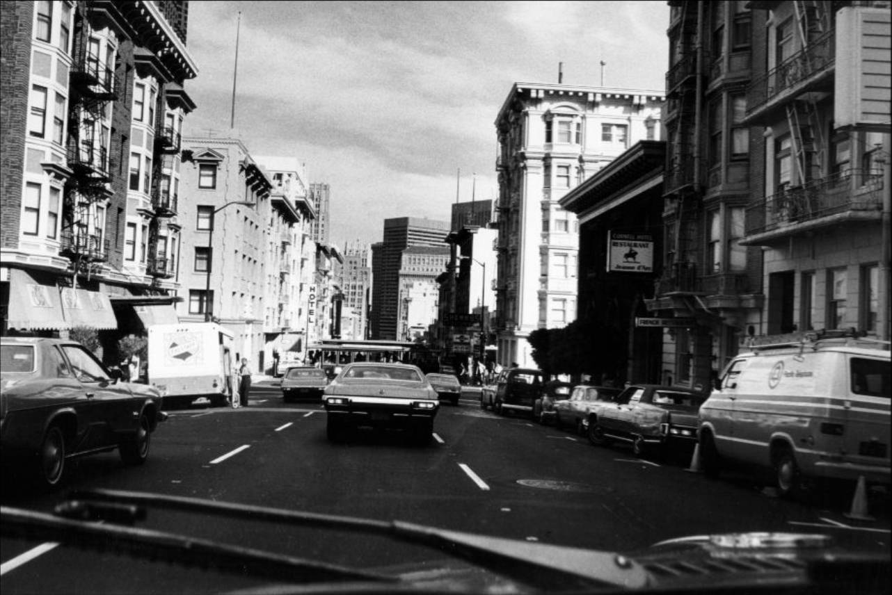 Bush Street east of Powell Street, 1973.