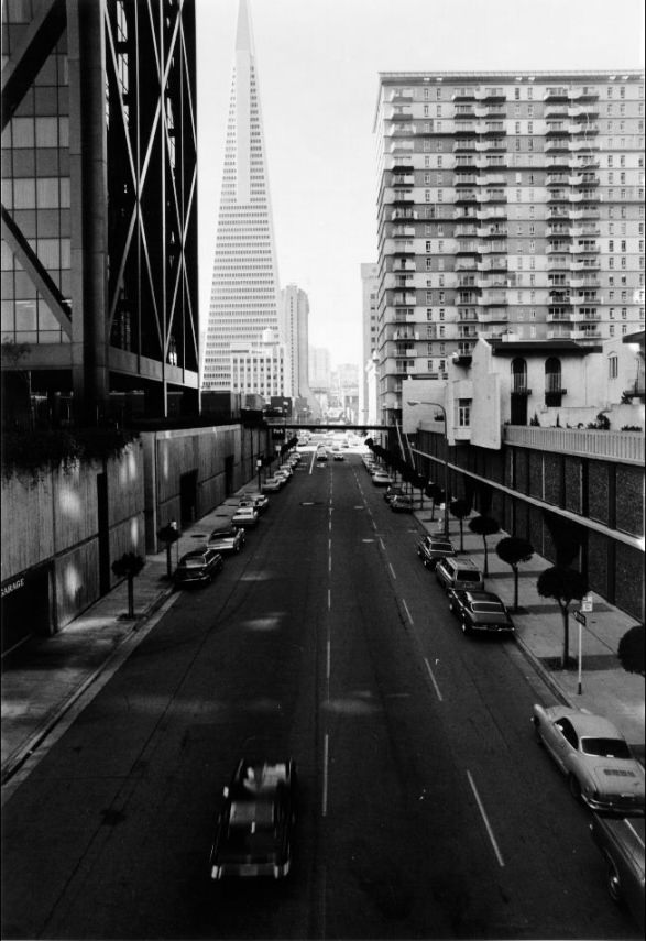 View of Pine Street from Embarcadero Center, 1974.