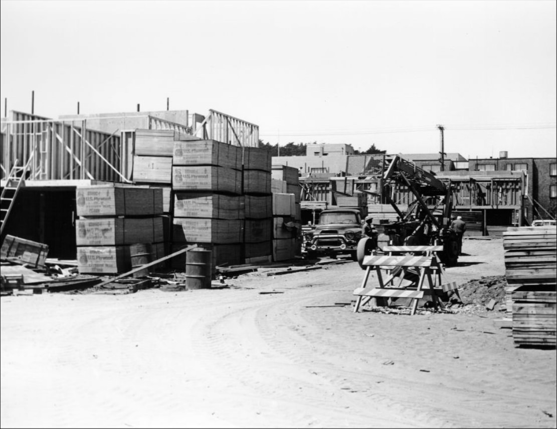 Construction site on McAllister Street west of Buchanan, 1971.