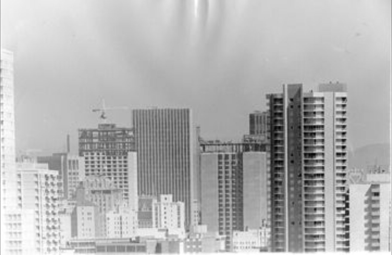 View of buildings under construction in downtown San Francisco, 1971.