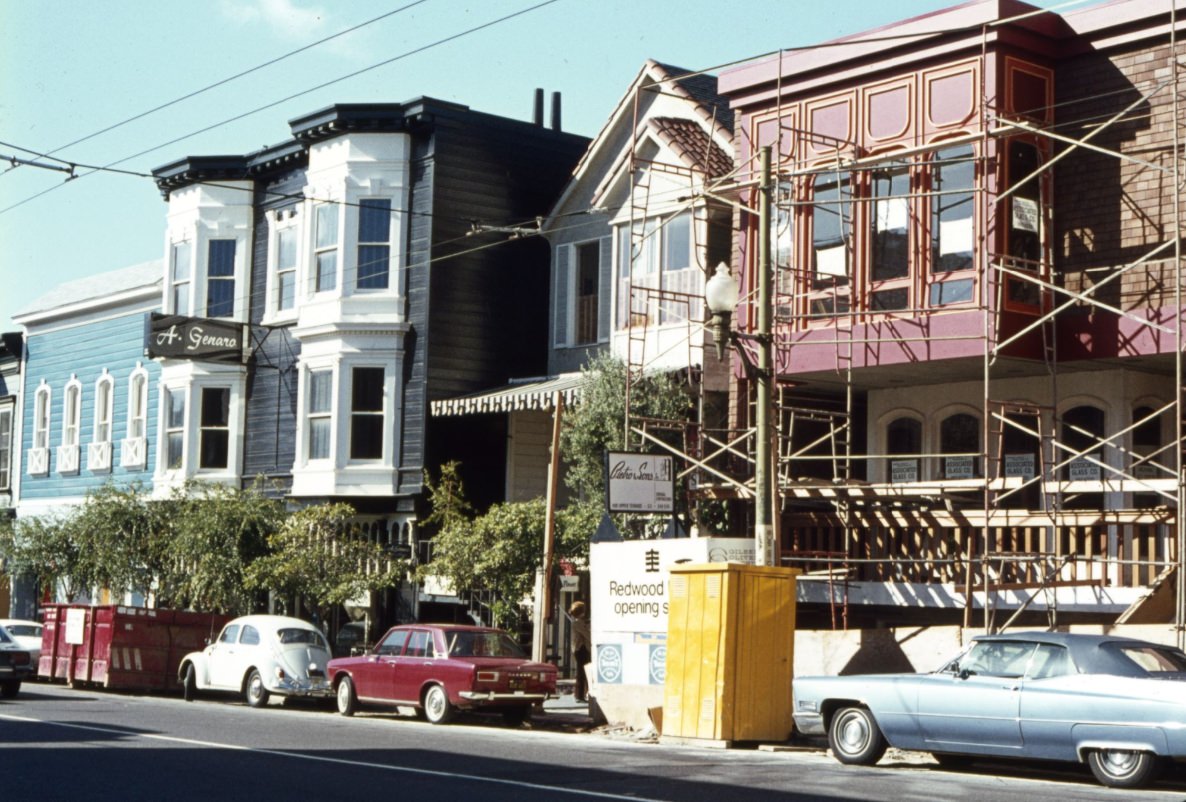 Union Street from Octavia, A. Genaro Antiques, 1970.