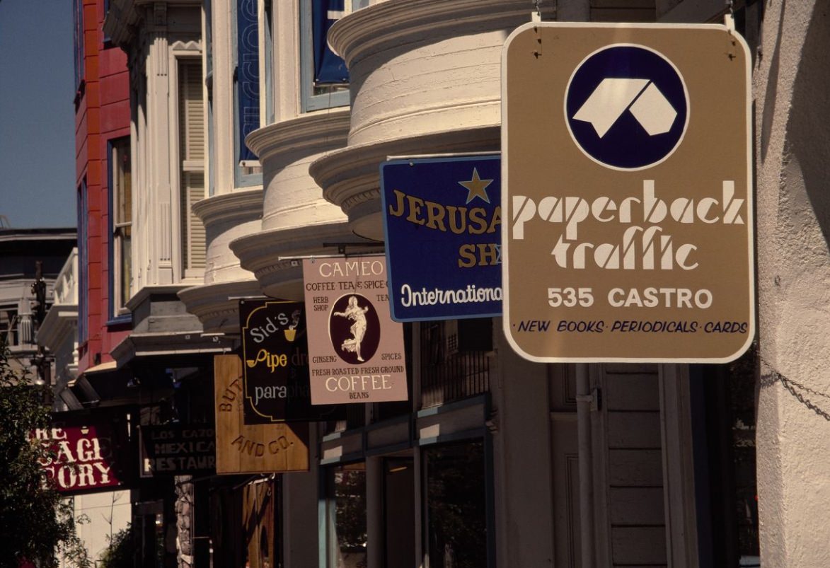Castro Street storefronts, 1973.