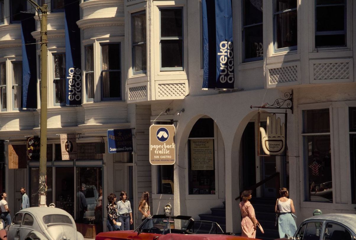 Castro Street storefronts, circa 1974-1976.