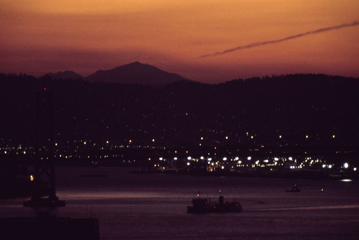 East Bay and Mount Diablo sunrise, 1974.