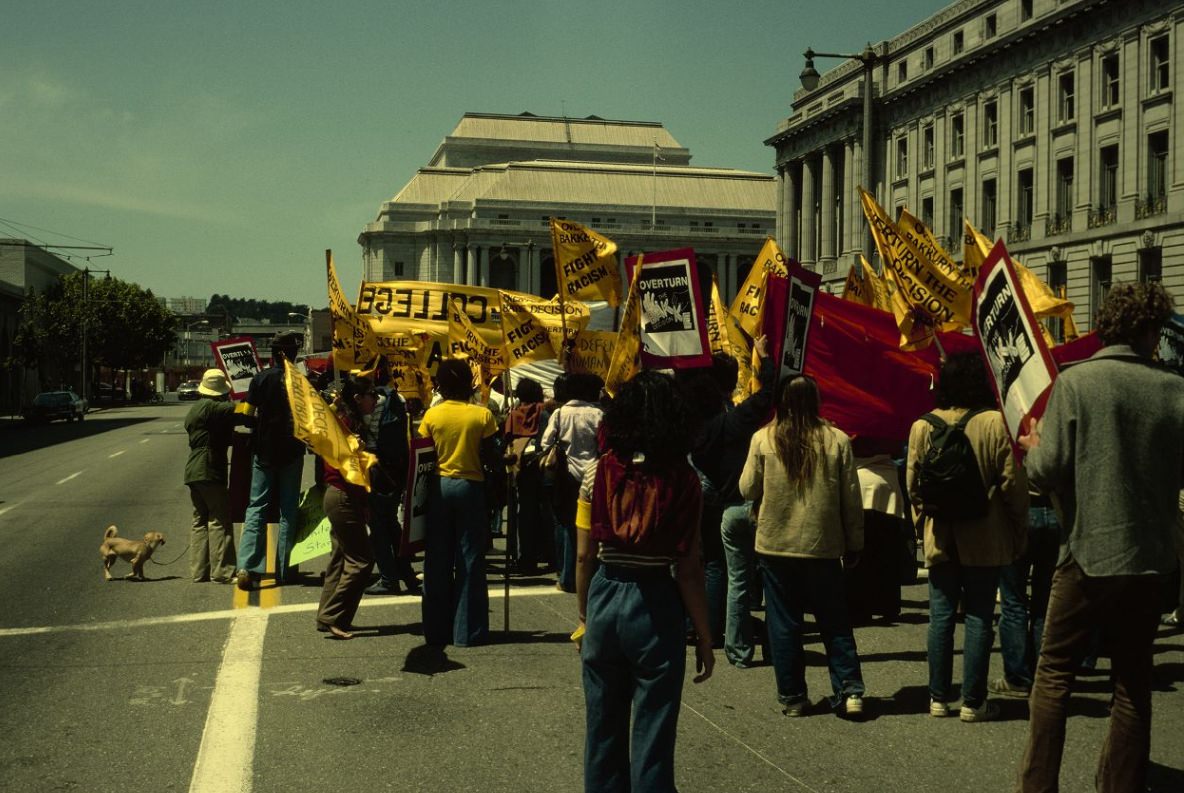 Demonstration outside San Francisco City Hall, 1978.