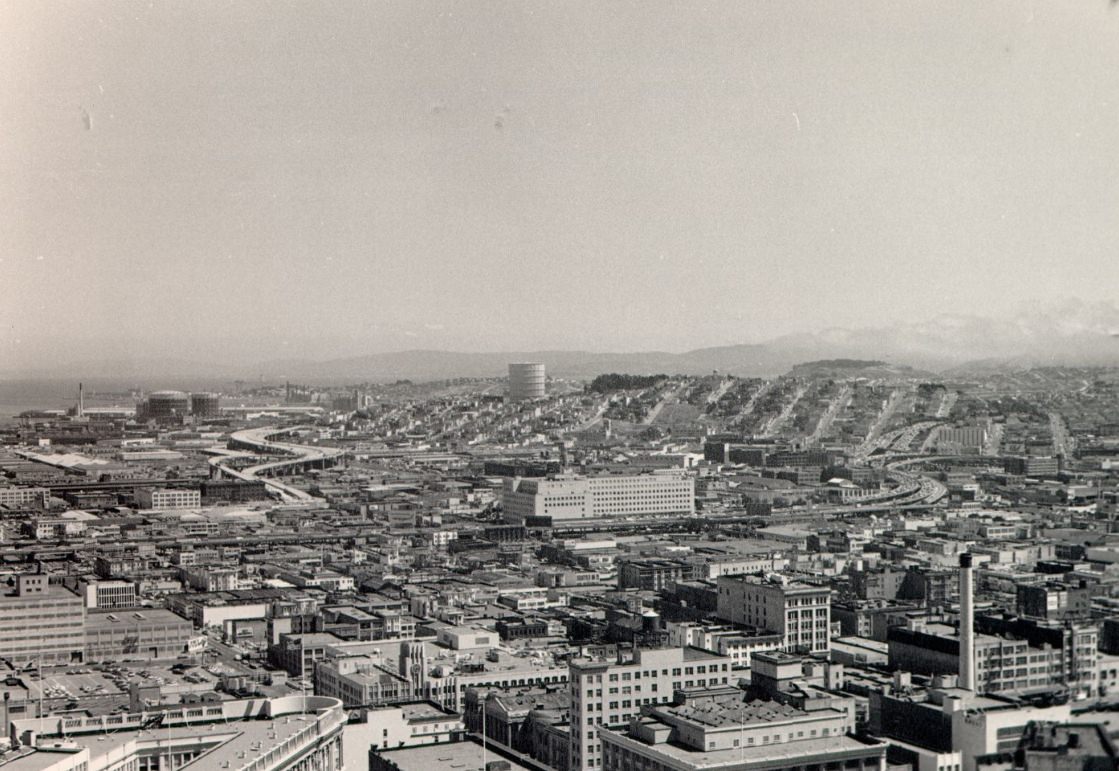 View south from the St. Francis Tower, 1971.