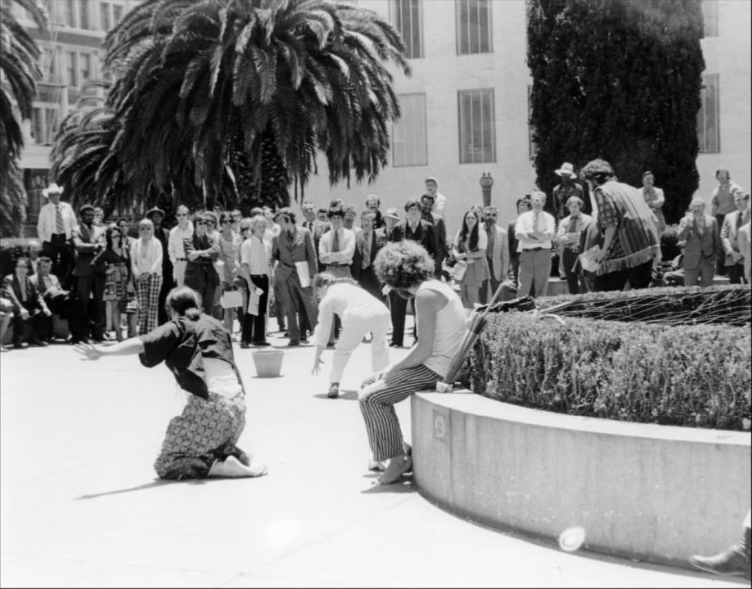 People performing in Union Square, circa 1970.