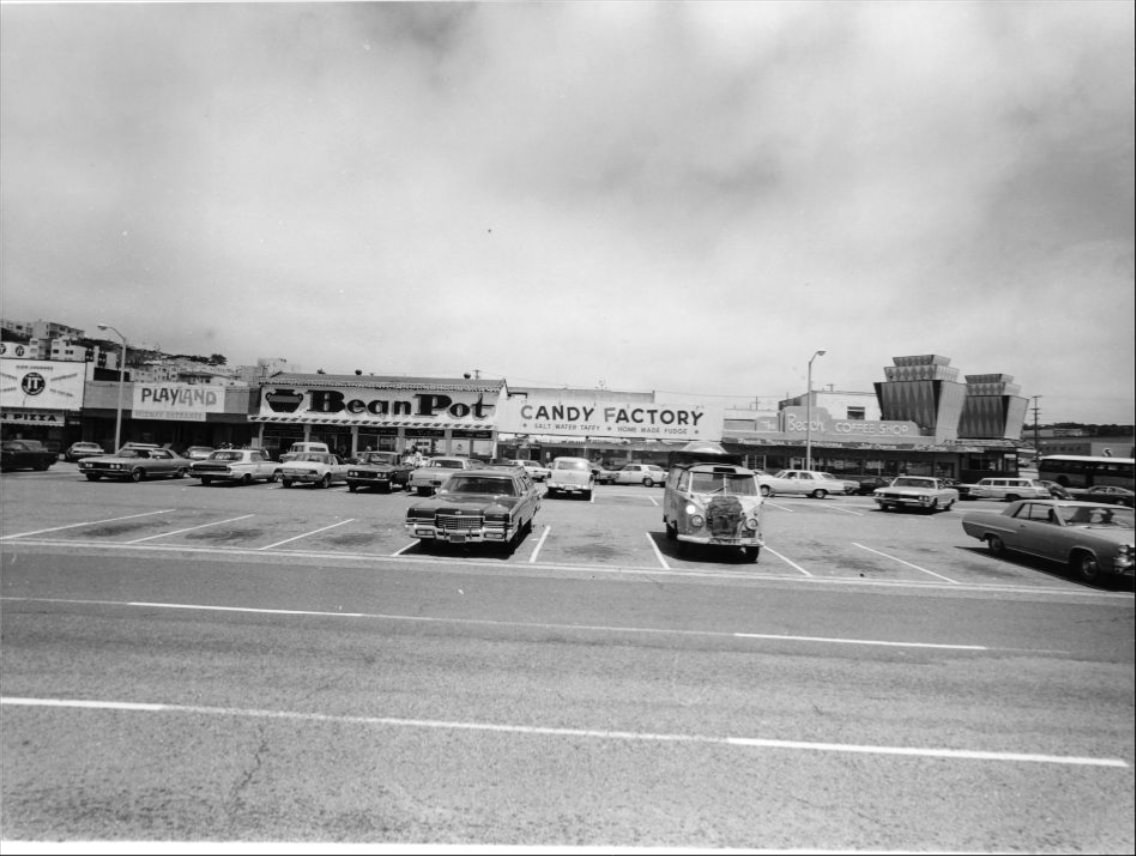 Parking lot near Ocean Beach, 1972.