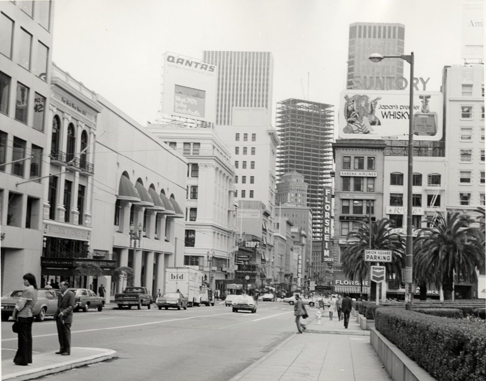Post Street between Powell and Stockton, 1974.