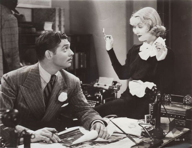 Clark Gable and Constance Bennett of During the Filming of After Office Hours (1935)