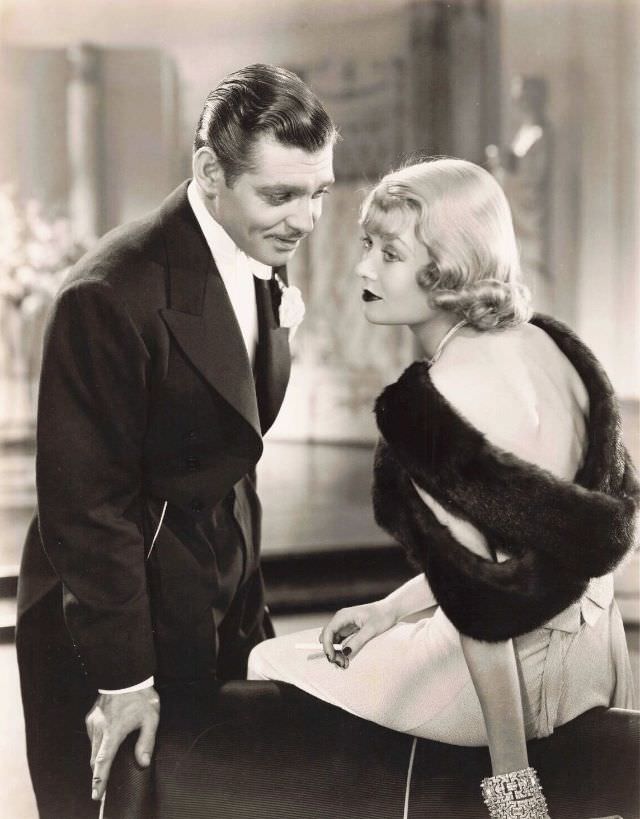 Clark Gable and Constance Bennett of During the Filming of After Office Hours (1935)