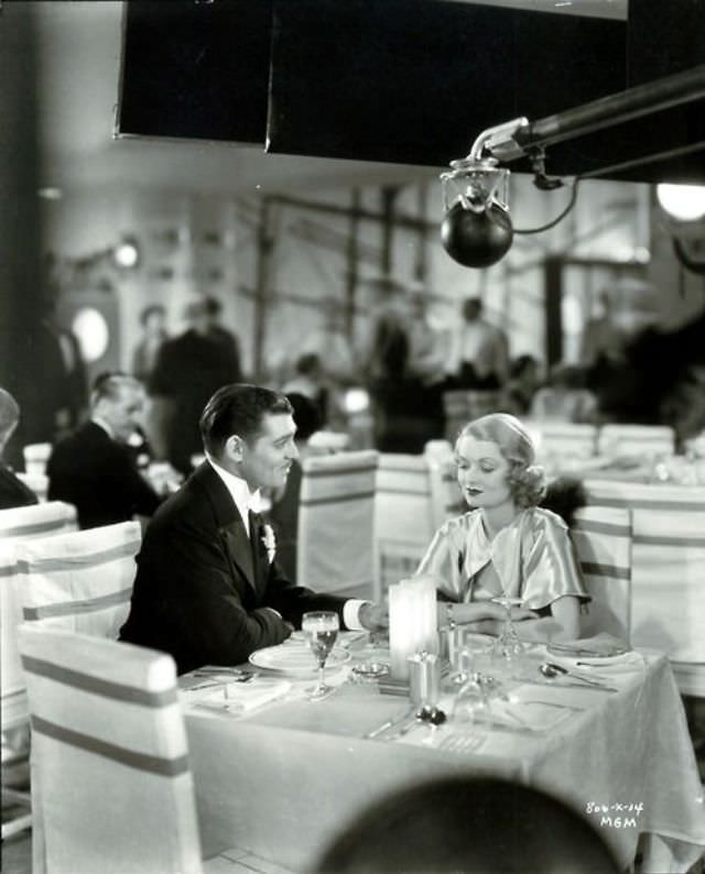 Clark Gable and Constance Bennett of During the Filming of After Office Hours (1935)