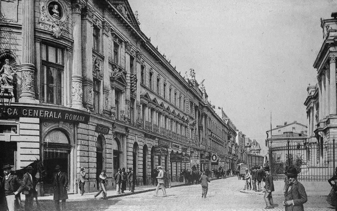 Main business throughfare, Bucharest, 1928