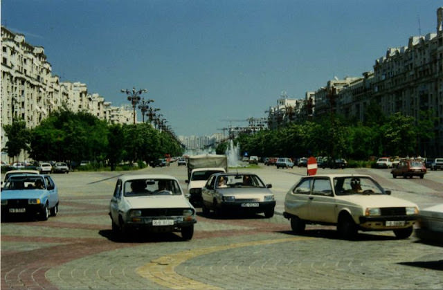 The Bulevardul Unirii leading from the Presidential Palace in Bucharest, 1990s