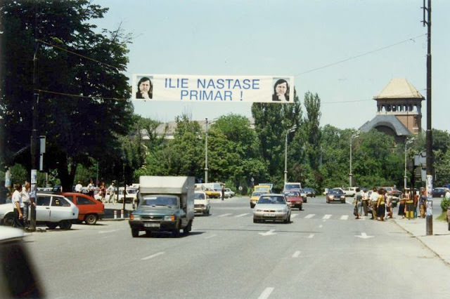 Ilie Năstase's mayoral campaign in Bucharest, 1990s.