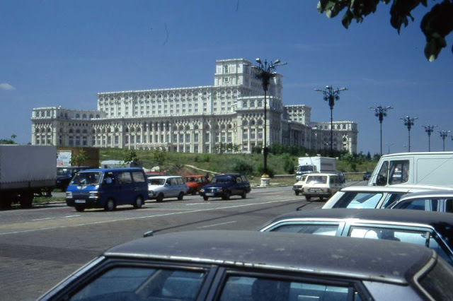 Palatul Parlamentului from Bulevardul Libertatii in Bucharest, 1990s