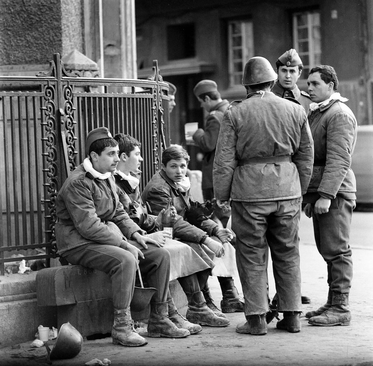 Rescuers after the deadly earthquake in Bucharest, Romania, March 1977.