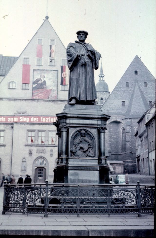 Luther statue in Eisleben, 1960s