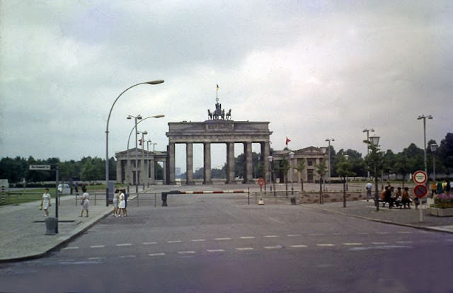 Brandenburg Gate from the East in Berlin, 1960s.